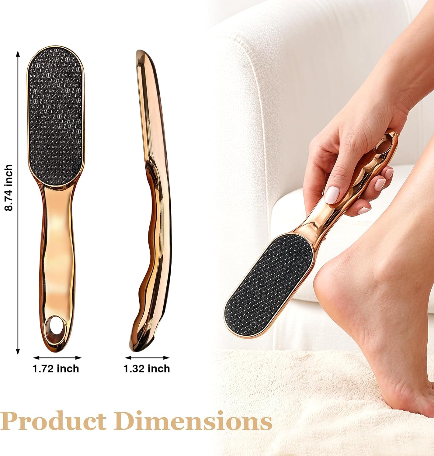 Nano Glass Foot File, Glass Foot File Callus Remover and Dead Skin Remover for Feet, Anti-Slip Heel File for Hard Skin and Cracked Heels, Wet or Dry Foot Scrubber