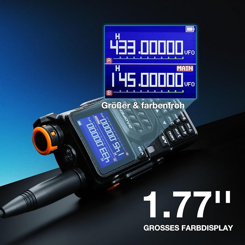 Stație radio portabilă dual-band BAOFENG K5PLUS 10W UHF VHF cu rază lungă de acțiune, bandă de aviație, 2500mAh, USB-C, 999 canale, compatibilă CHIRP