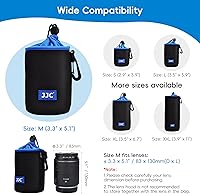 Vista 3 de JJC Funda de neopreno con cordón para lente de cámara, bolsa protectora para lentes sin espejo de hasta 3.3 x 5.1 (D X H) para Canon RF 3.346 in