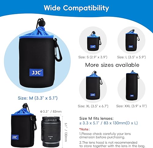 Miniatura 3 de JJC Funda de neopreno con cordón para lente de cámara, bolsa protectora para lentes sin espejo de hasta 3.3 x 5.1 (D X H) para Canon RF 3.346 in