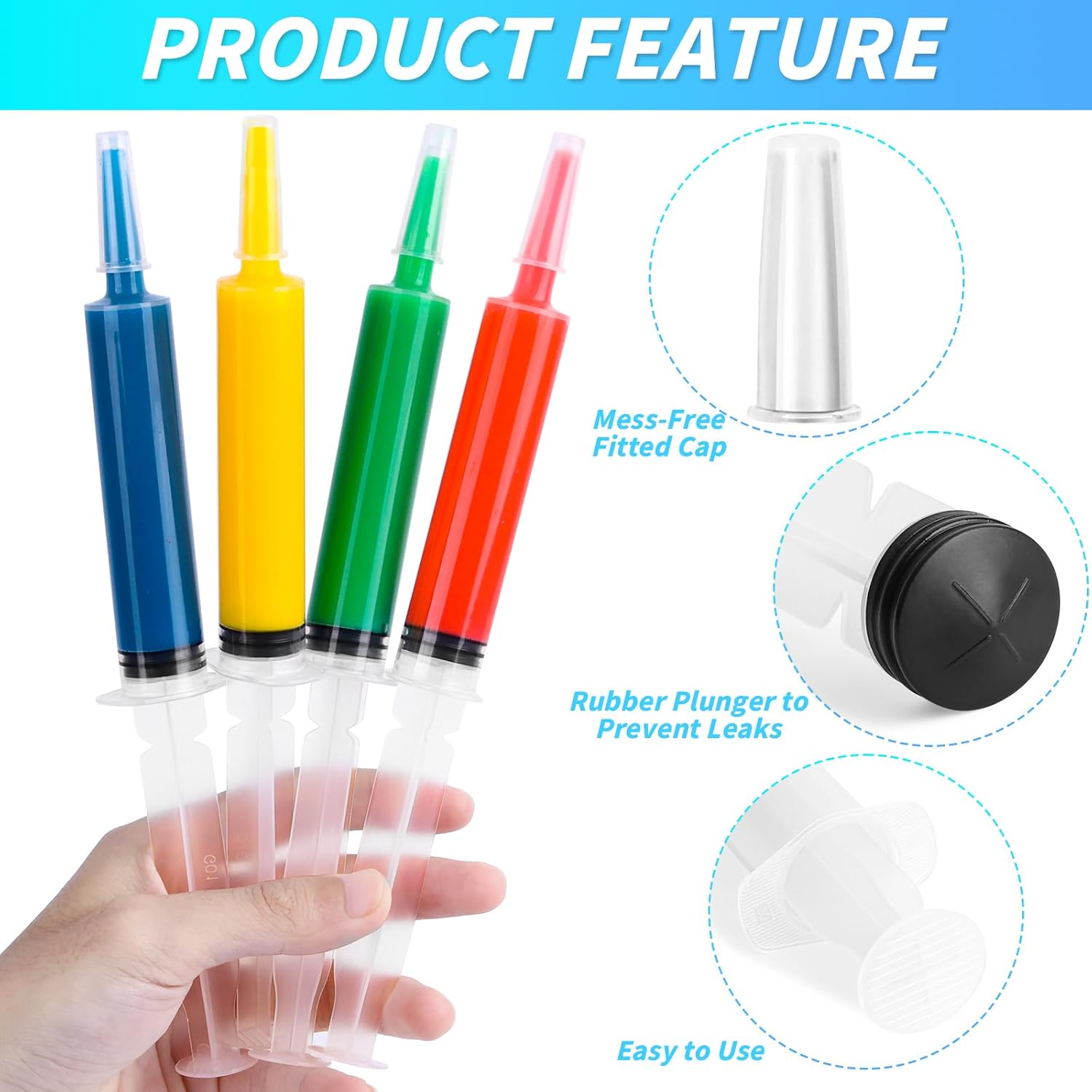 200 Pack Syringes with Tip Cap, 20ml Liquid Syringe BPA-Free Suringes,Washable,Durable, Party Nurses, Halloween, Thanksgiving day, Christmas