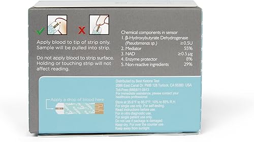 Miniatura 5 de La mejor prueba de cetona  Tiras de prueba de cetona en sangre, 100 unidades  Compatible con medidor BKT y medidor Bluetooth original Keto-Mojo