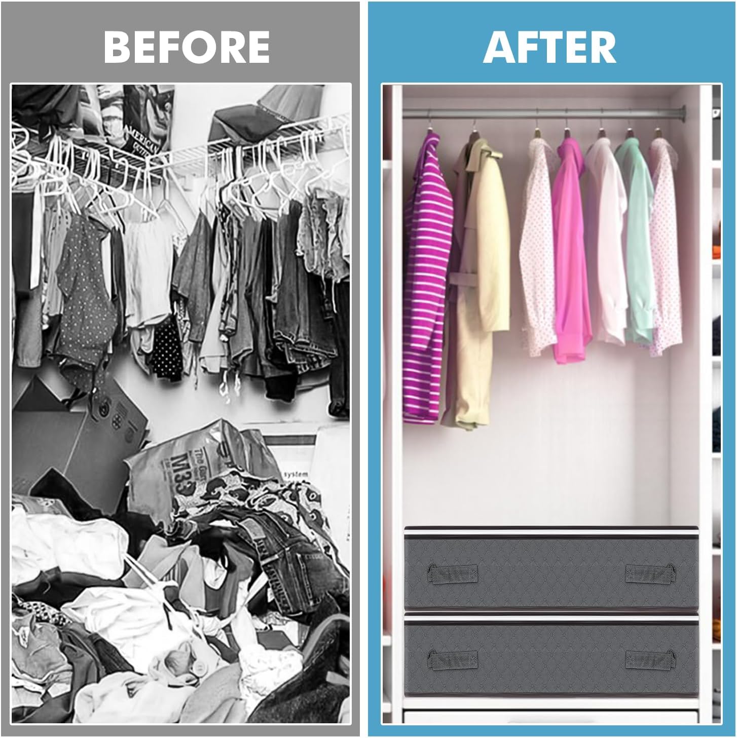 Deep Impact Under Bed Storage Containers, 90L 4 Pack Underbed Storage with Handles, Dual Zippers, & Clear Top, Under The Bed Storage Bins for Clothes, Blankets, Towels, Comforter, Sweaters, Pillows