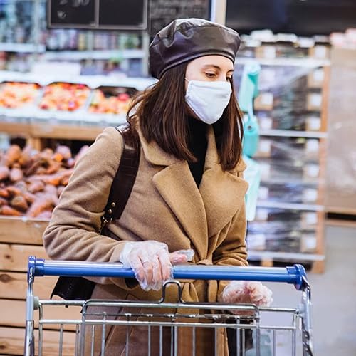 Miniatura 5 de Paquete de 100 guantes de plástico desechables medianos, sin látex, sin polvo, sin BPA, guantes de cocina transparentes, desechables, seguros para