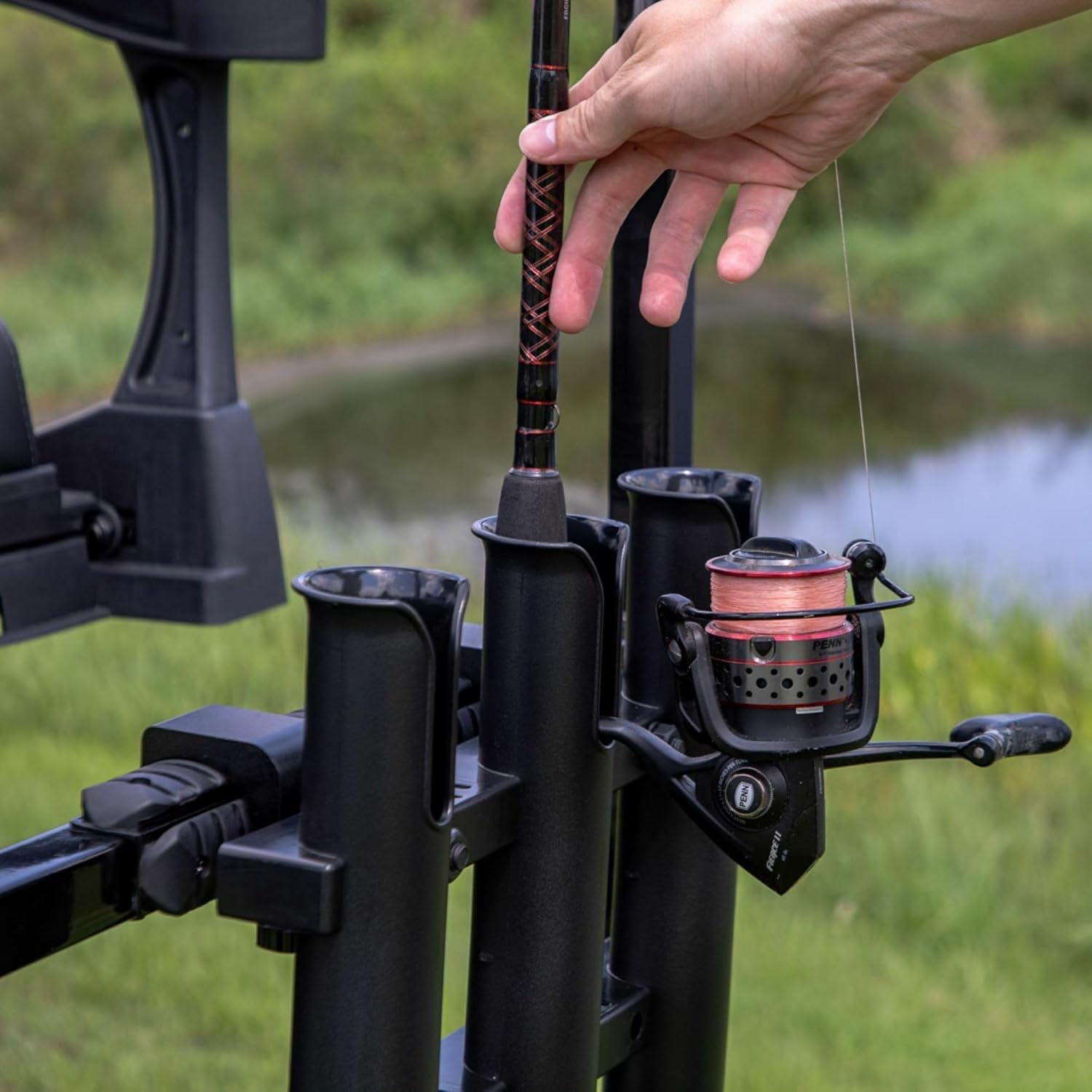MADJAX Fishing Rod Holder Rack for Genesis 250 and 300 Rear Seat Kit for Golf Cart