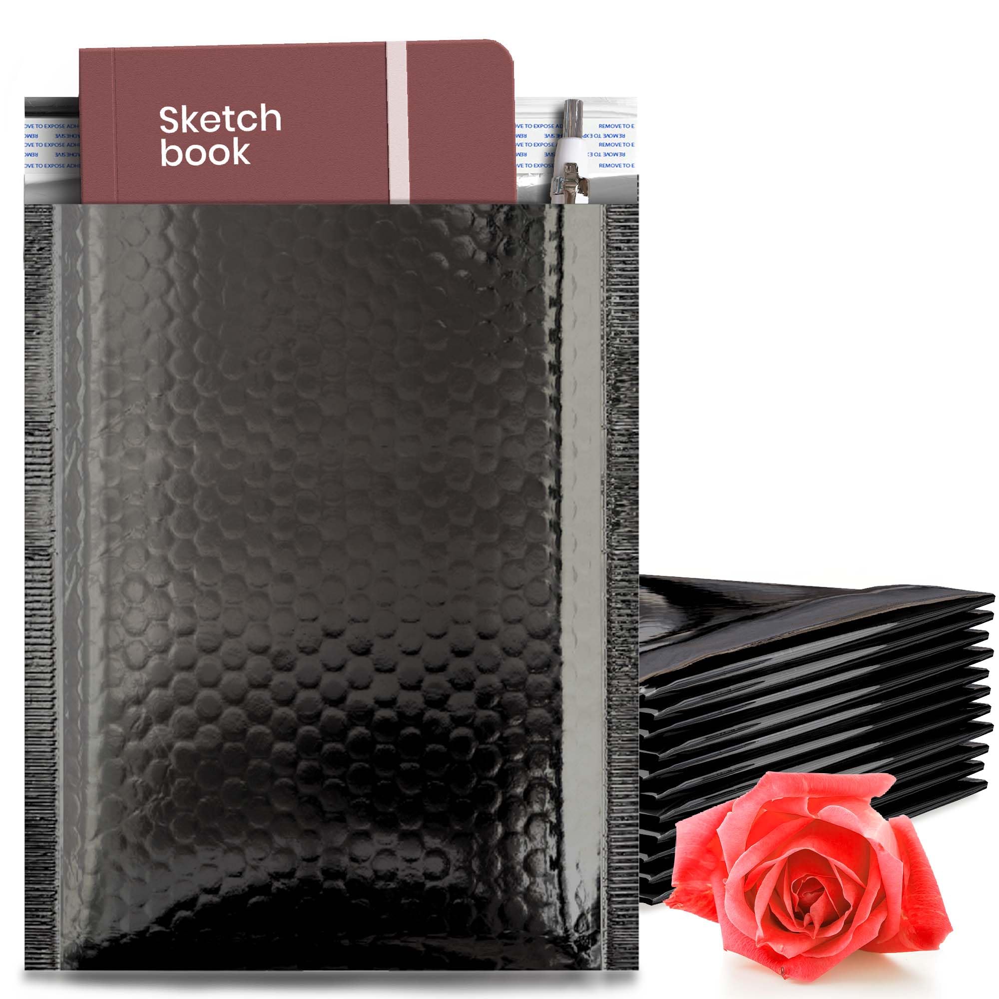 - Black Metallic Bubble Mailers, 7.25 x 11 Inches. Pack of 200 Bright Metallic Bubble Envelope. Self-Seal Foil Shipping Envelopes. Waterproof Poly Mailers Metallic for Small Business