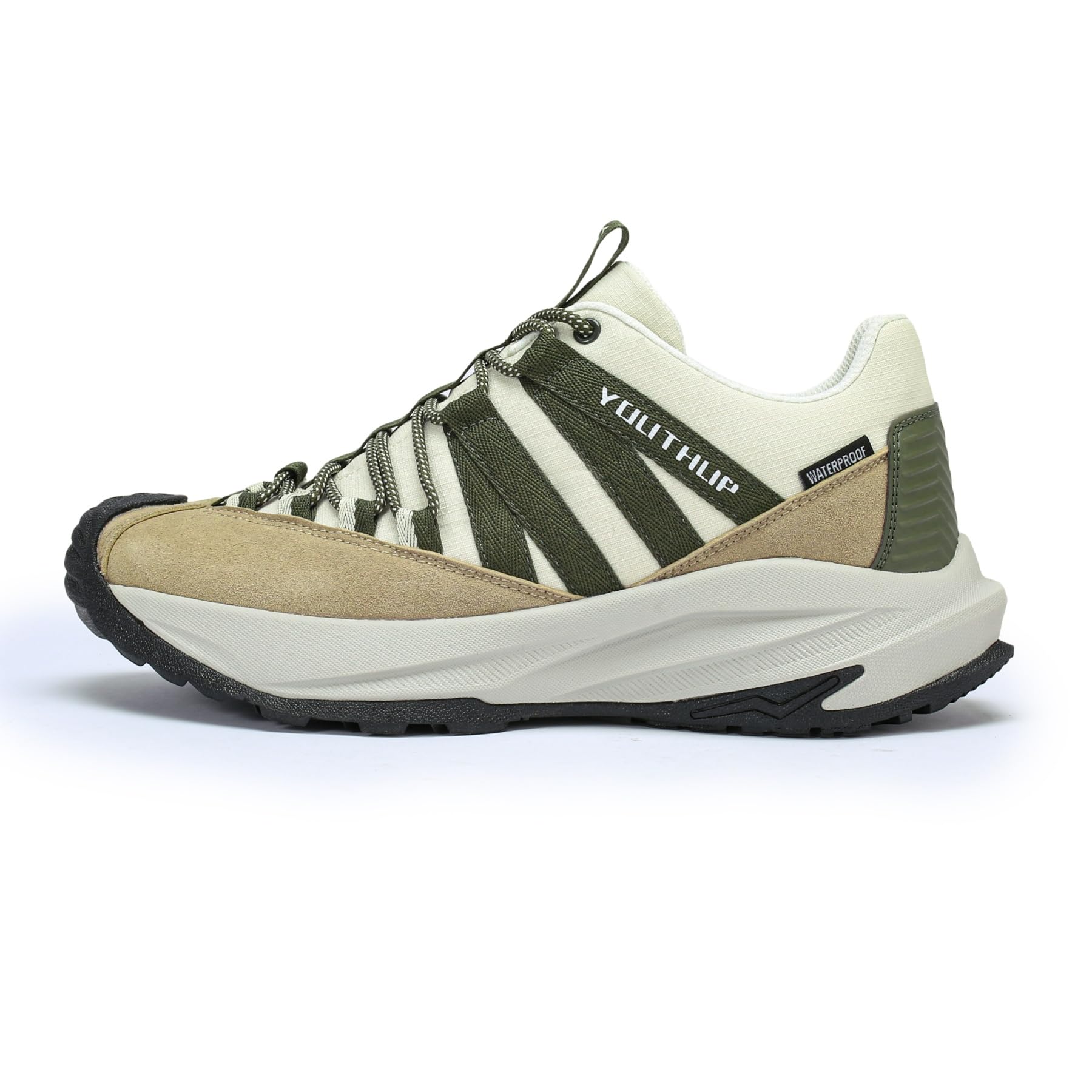 YOUTHUP Herren Wanderschuhe Wasserdicht Trekkingschuhe mit Dämpfung | Leichtes atmungsaktives Trail Running, Low Freizeit Sportschuhe, Rutschfeste Sohle für für Wandern & Alltag
