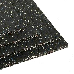 tonchean Rubber Exercise Equipment Mats 1 Thick 4 Pack Anti-Vibration Gym Floor Tiles 20 x 20 Non-Slip Sound