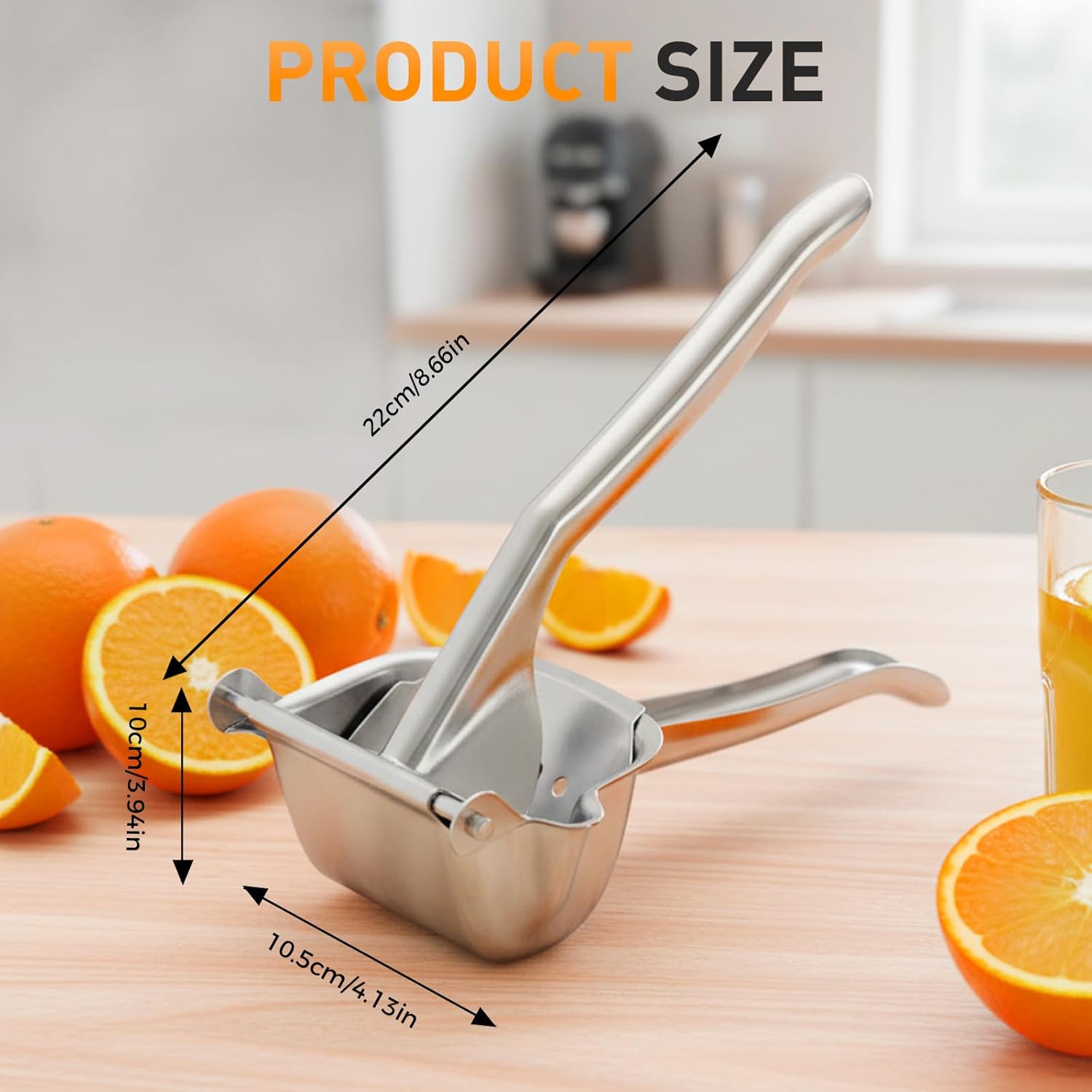 Lemon Squeezer Stainless Steel Citrus Juicer, 2026 Upgraded Handheld Juicer for Home Use – Non-Slip Manual Citrus Juicer for Lemons, Oranges, and Tangerines Press Juicer and Lime Squeezer (1PC)