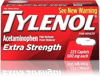 Extra Strength Caplets with 500 mg Acetaminophen, Pain Reliever & Fever Reducer, 225 ct