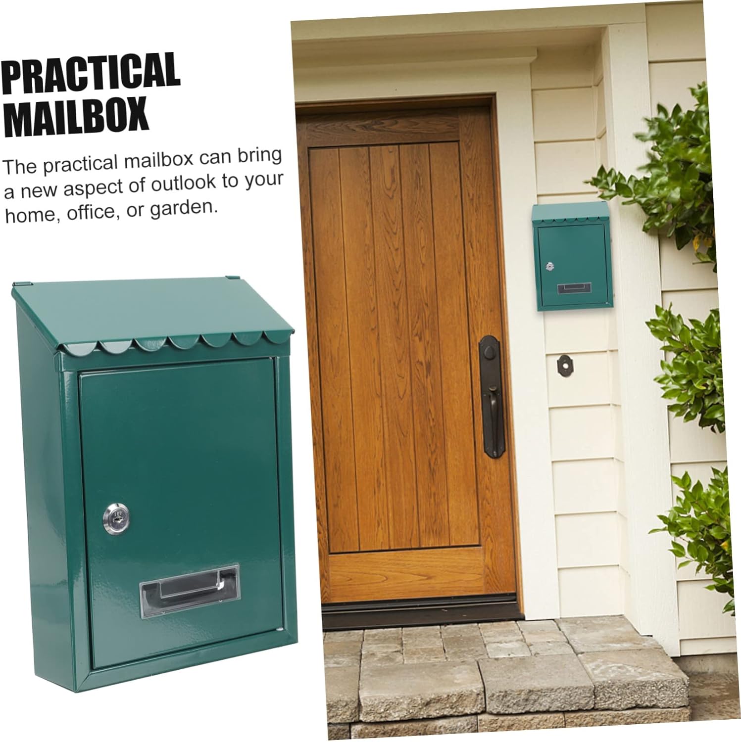 Angoily Vintage European Style Wall Mount Mailbox Capacity Hanging Metal Letter Box for Home Outdoor Use with Lock Durable Iron Construction and Practical Design