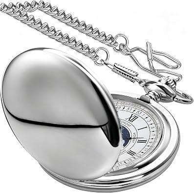 Pocket Watch with Moon Phase Calendar Quartz Pocket Watches