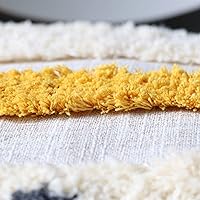 Vista 2 de Funda de cojín bohemia copetuda con rayas tejidas a mano, lino y algodón, funda de cojín decorativa simple para sofá y sofá, 18 x 18 pulgadas, 1