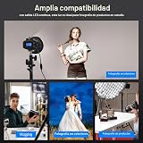 WELLMAKING 80W COB LED Spotlight CRI 97+Luz portátil para fotografía