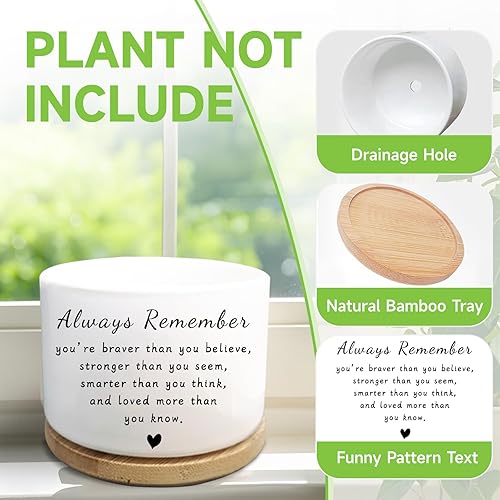 Miniatura 4 de Regalos inspiradores para mujeres, bonita maceta para suculentas, maceta de cactus para amantes de las plantas, regalo motivacional de animación de