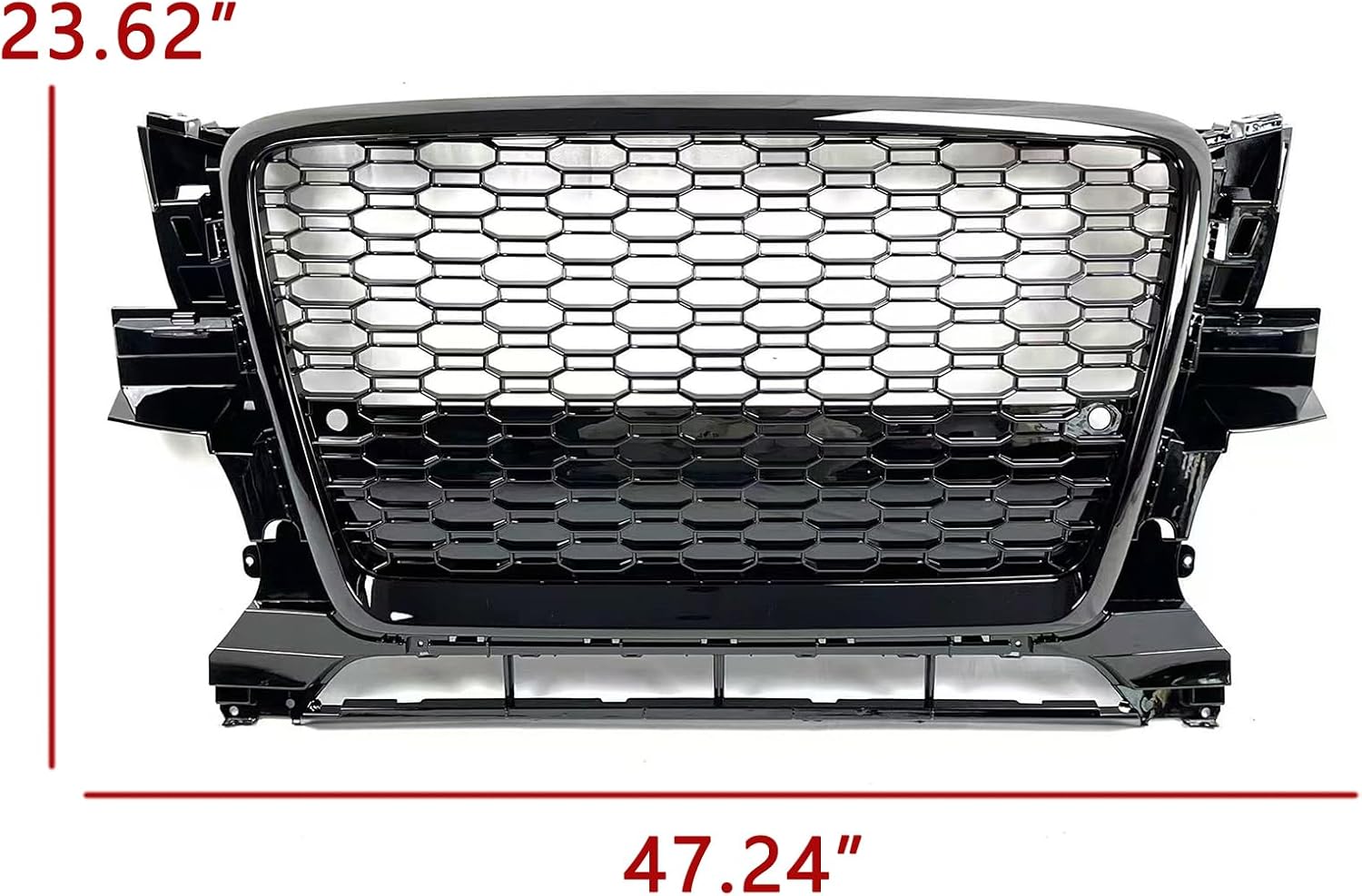 Car Front Grill RSQ5 Honeycomb Mesh Grille RS Style Gloss Black Fit for Audi Q5 SQ5 2008-2012