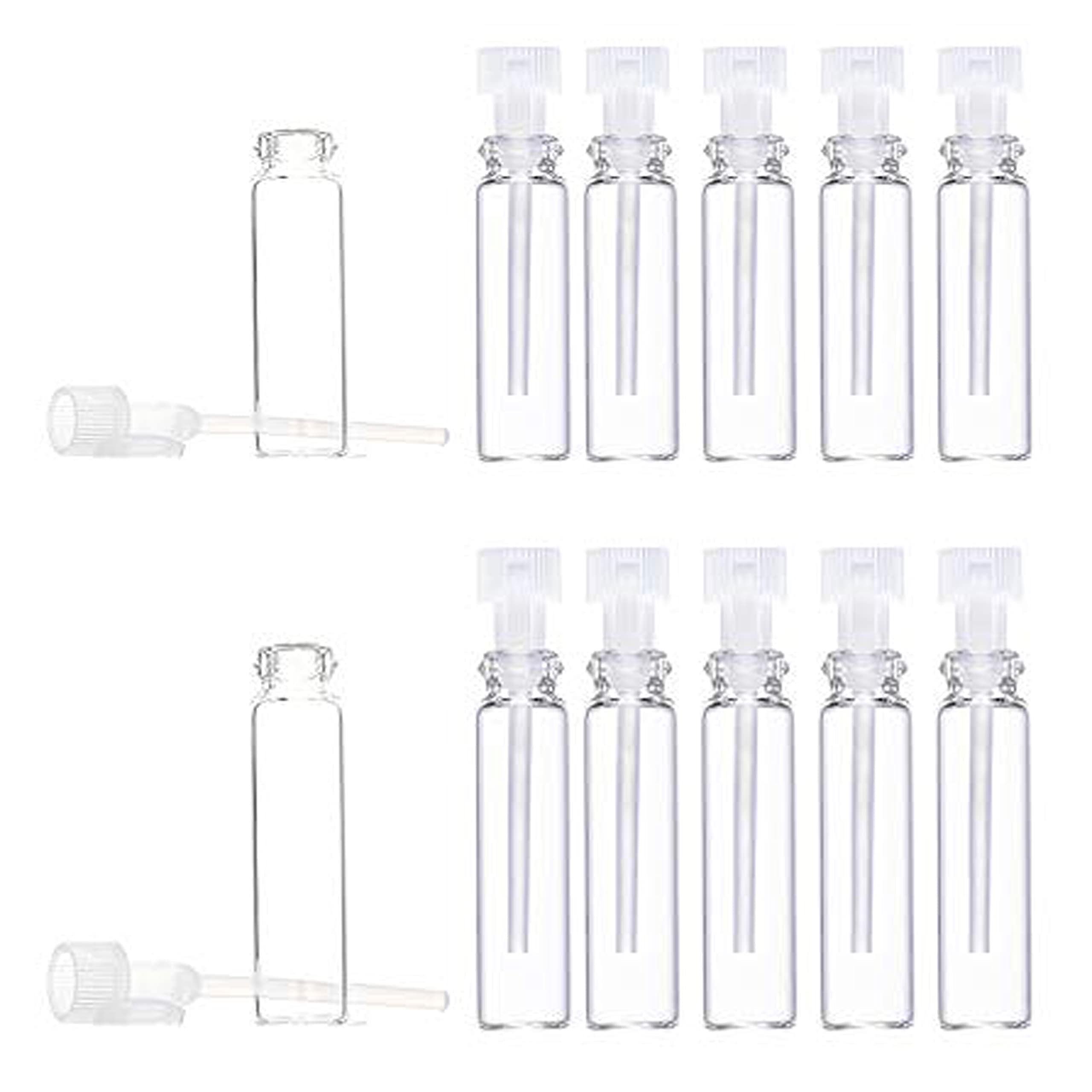 Hunky Dory 240pcs 1ml Mini Sample Adorable Glass Travel Oil Perfume Bottle with Drop& Spray Empty Sample Bottle for Essential Oils Aromatherapy, Beauty Tester.-image-49