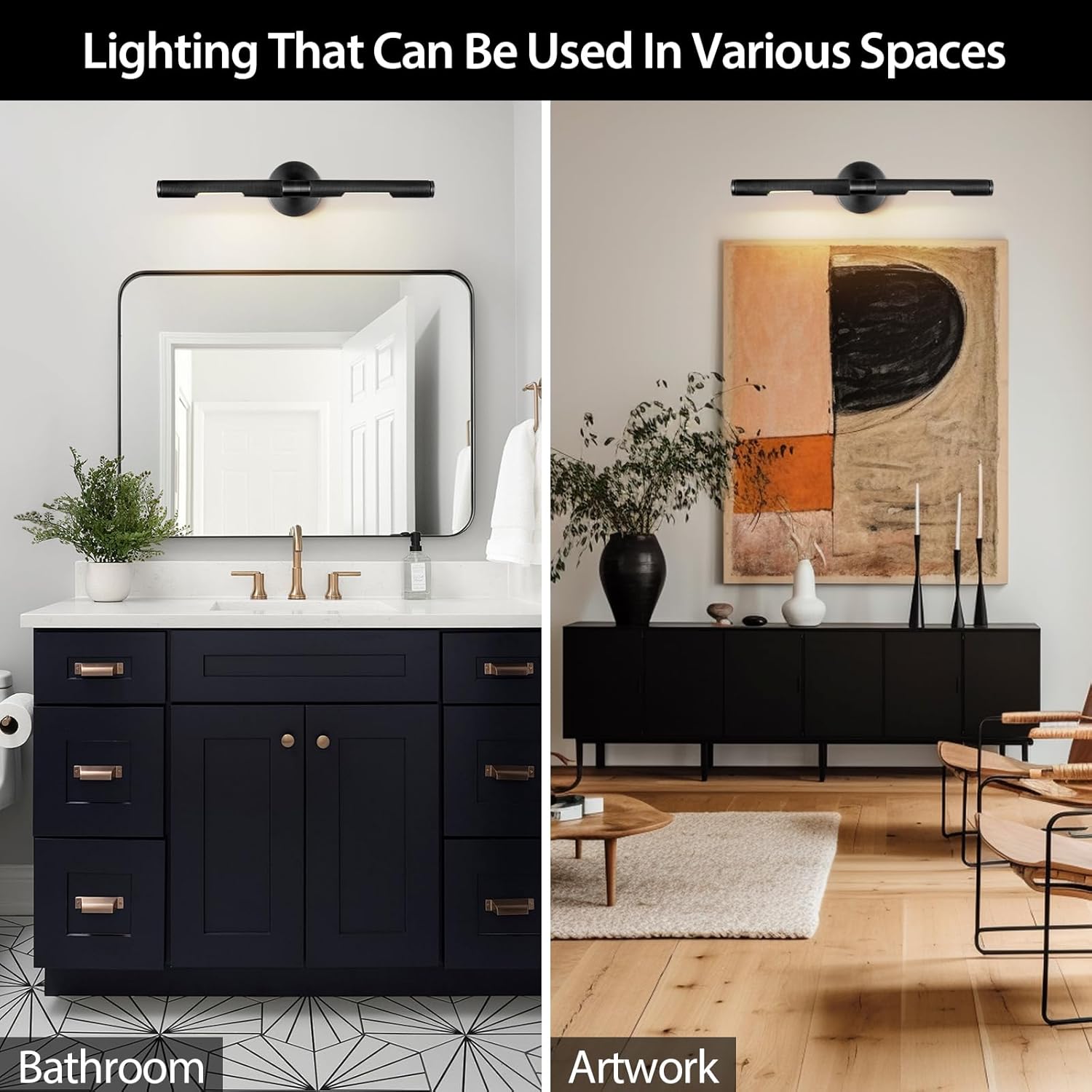 Hardwired Picture Light, 19 Knurled Brass Wall Sconces, Rotatable 360° Picture Lights for Wall, Wall Art Gold Sconces Wall Lighting, Indoor,Bathroom Wall Sconce, Includes Bulbs