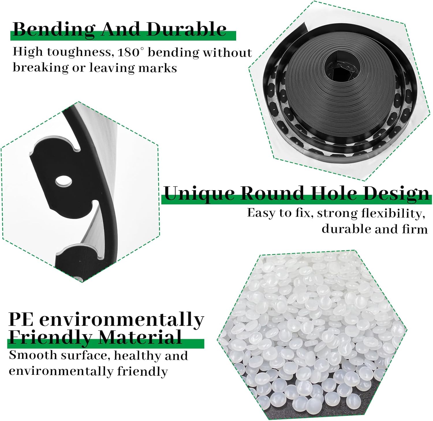 200Ft Landscaping Edging Border - 4 Inch Tall Landscape Border Lawn Edging - Lawn Edging Roll Kit with 180 Spikes, Landscape Edging for Garden Flower Beds Yard