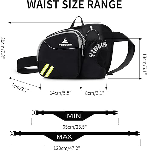 Miniatura 5 de Peicees Riñonera con soporte para botella de agua para hombres y mujeres, senderismo, correr, pasear al perro, para todos los teléfonos (botella no