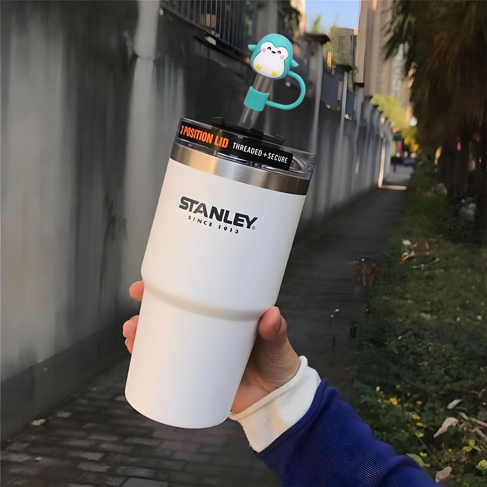 7 Weihnachts-Silikon-Strohhalm-Abdeckungen Für Stanley-Becher – 10 Mm Durchmesser, Staubdicht, Festliches Design