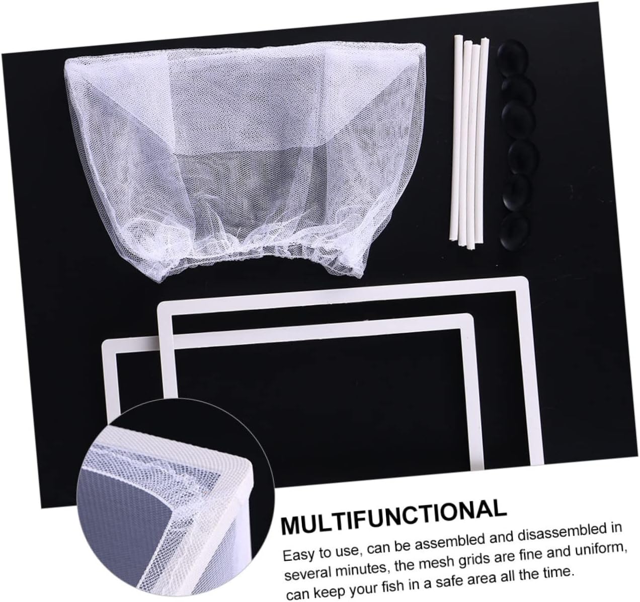 Toyvian Large Aquarium Fish Hatchery Incubator Net with Suction Cup Fish Breeding Isolation Box for Fry Breeding