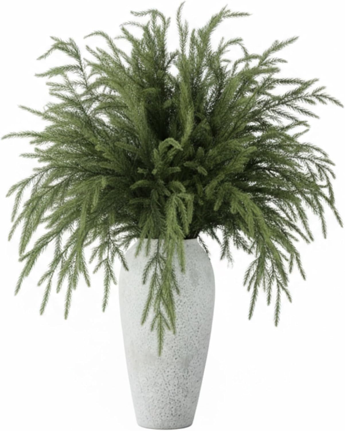 giegxin 6 pcs 36 inch real touch christmas cedar stem modern natural bendable artificial greenery norfolk pine branches faux fake greenery picks for xmas vase diy crafts garland wreath decoration 6 36 inch