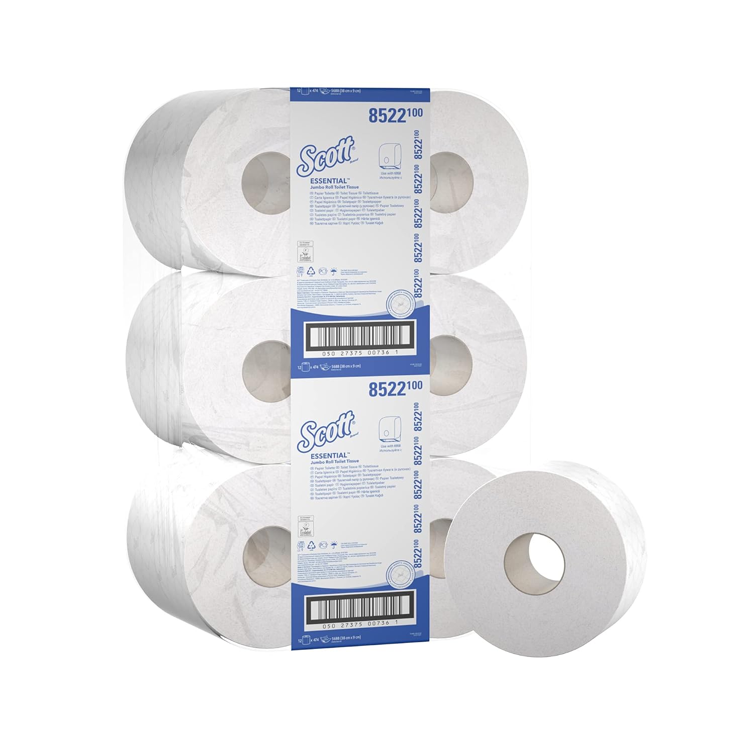 Scott Essential Jumbo Toilet Roll 8522 Jumbo Roll Toilet Tissue 12