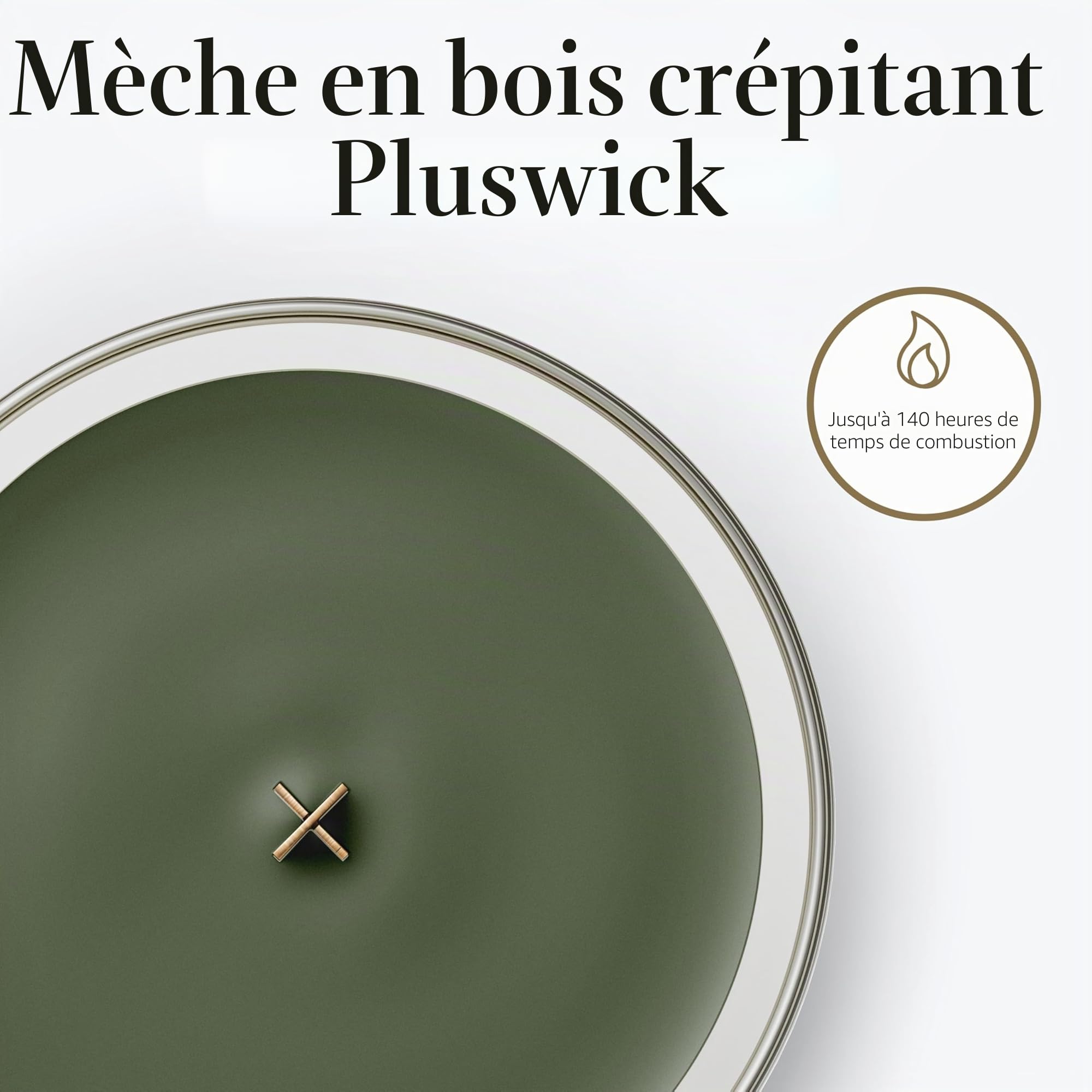 WoodWick grande bougie parfumée sablier avec mèche crépitante | Sapin de fraser | Jusqu'à 130 heures de combustion