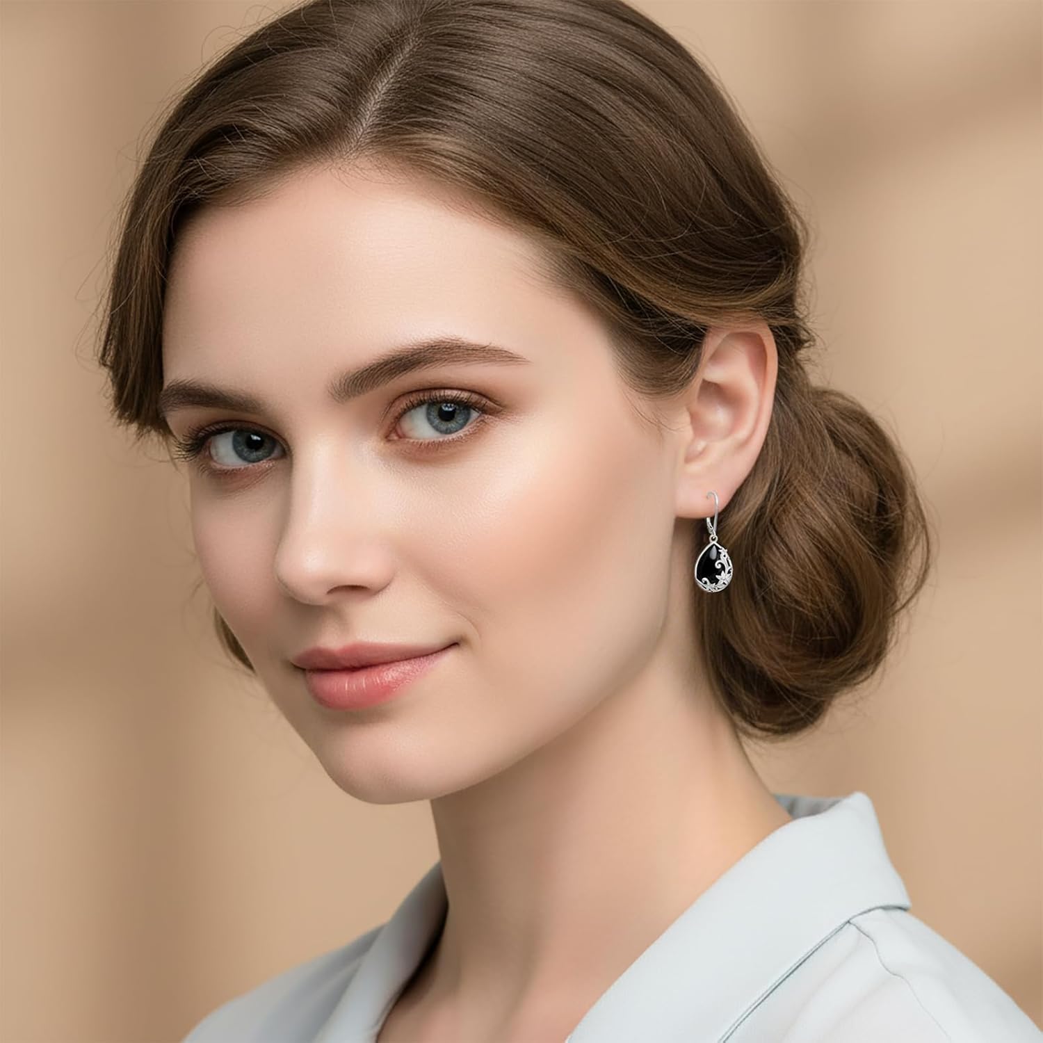 Black Onyx/Moonstone Earrings for Women 925 Sterling Silver Filigree Butterfly Dragonfly Dangle Drop Earrings Leverback Black Onyx Jewelry Gift for Girlfriend Wife Daughter - Image 6