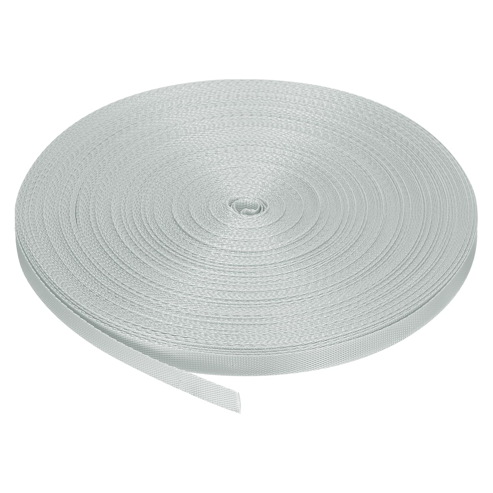 MECCANIXITY Nylon Webbing Strap Flat 3/8 Inch 50 Yards Light Grey for Outdoor DIY Gear Repair, Backpack, Luggage-Rack, Crafts