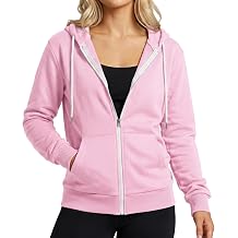GIVON Womens 100% Cotton Full Zip Up Hoodie Soft French Terry Comfy Midweight Casual Sweatshirts Jackets