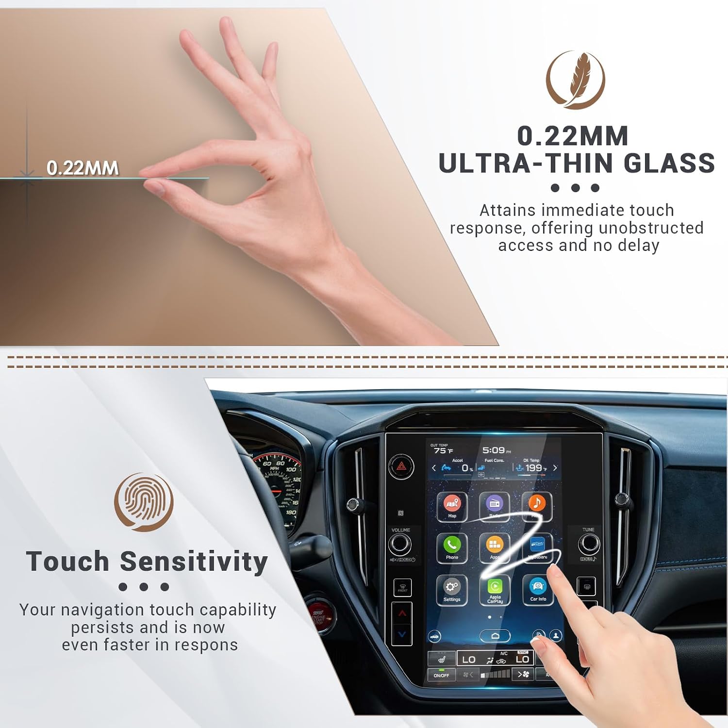 11.6" HD Tempered Glass 2026 Impreza Screen Protector for 2024 2025 2026 Subaru Impreza (Base, Sport, RS) STARLINK Subaru Media System Touchscreen Cover Screen Saver for Impreza 2026 Accessories