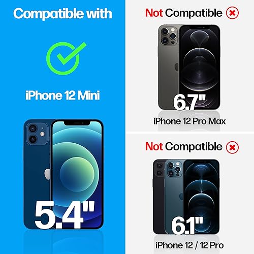 Miniatura 3 de Power Theory Protector de pantalla para iPhone 12 Mini paquete de 2 unidades con kit de fácil instalación vidrio templado premium para iPhone 12Mini