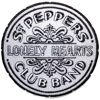 The Beatles Sgt Pepper Drum B&W Woven Patch Size One Size - Les Beatles, Paul McCartney, John Lennon, RIngo Starr, George Harrison