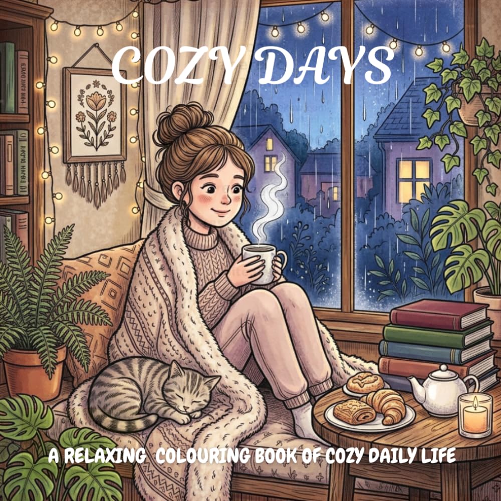 Cozy Days: A relaxing colouring books of cozy daily life