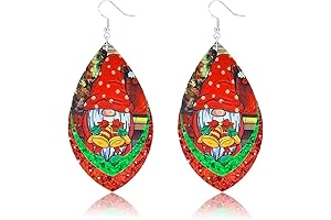 Sparkling Leather Santa Gnome Earrings: The Perfect Christmas Accessory