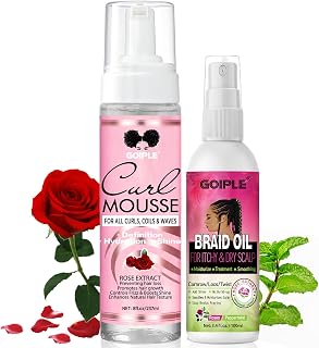 Braid Oil for Soothes Moisturizes Dry & Itchy Scalp Braiding Scalp Oil for Locs & Twists - Mousse for Braids Curl Styling for Women - Definition Curl Control Braid Mousse Hair Foam for All Braids Hair