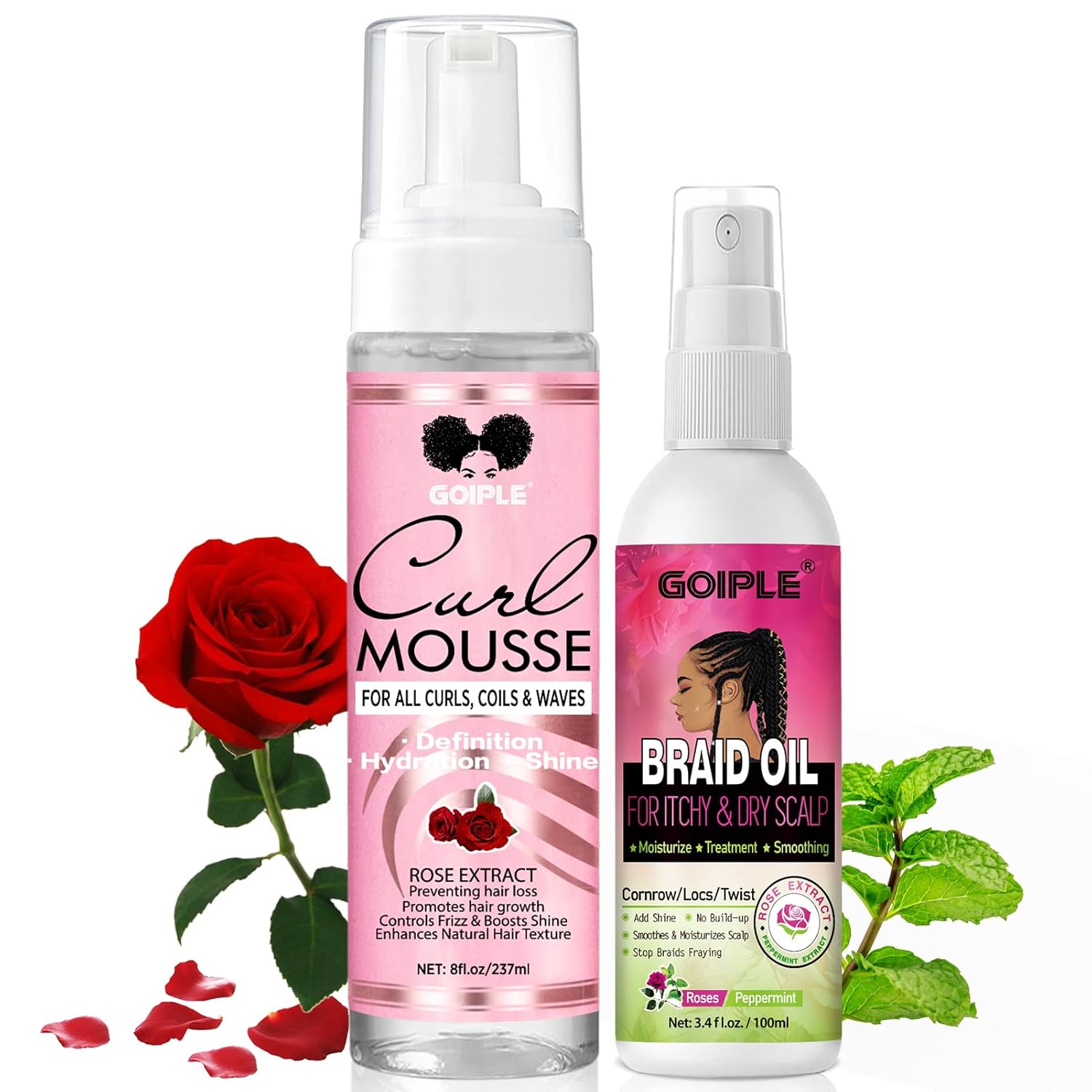 Braid Oil for Soothes Moisturizes Dry & Itchy Scalp Braiding Scalp Oil for Locs & Twists – Mousse for Braids Curl Styling for Women – Definition Curl Control Braid Mousse Hair Foam for All Braids Hair