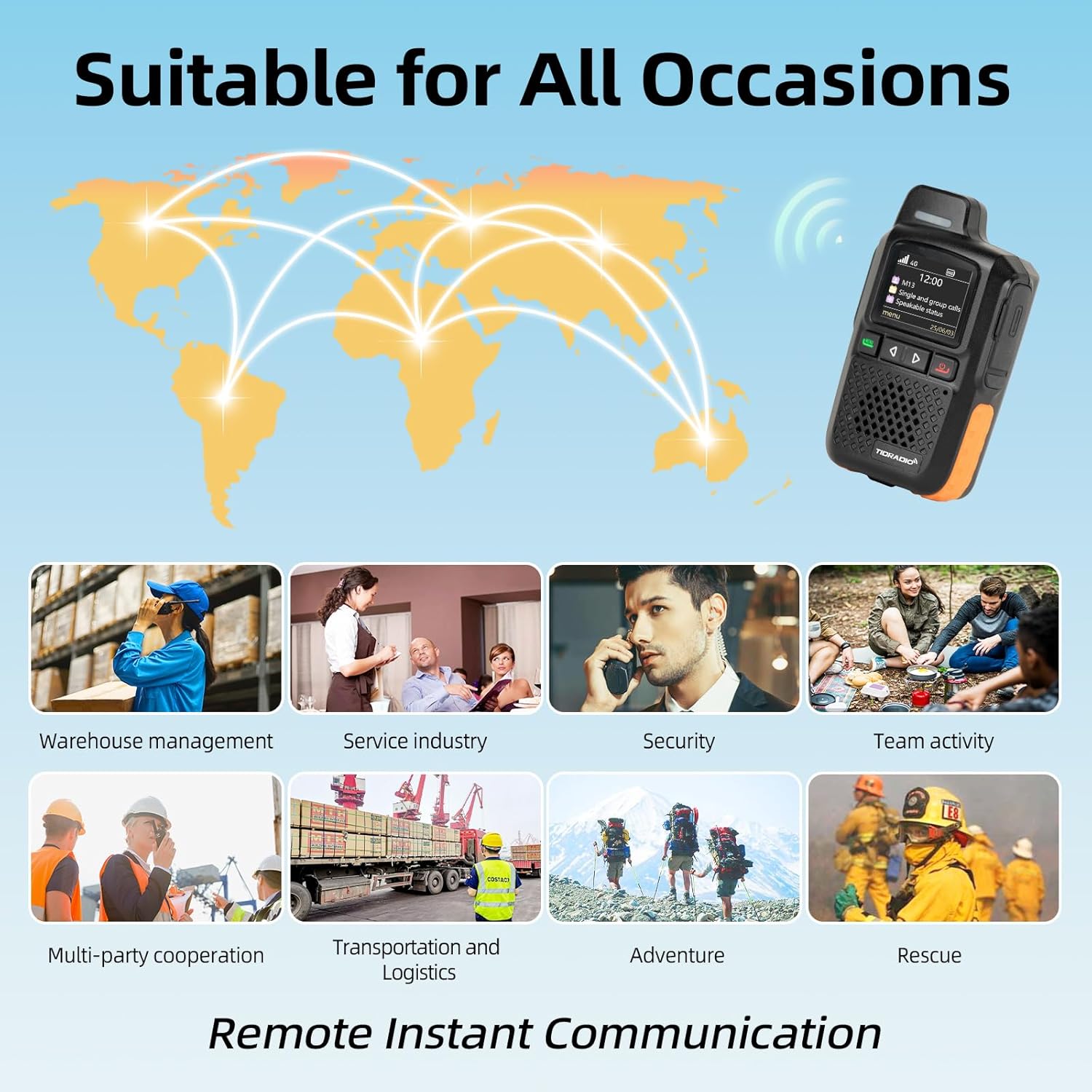 TIDRADIO TD-M13 Global Rapid Walkie Talkies Unlimited Range 4G LTE POC Radio with Sim Cards,Long Range 5000+ Miles Rechargeable Nationwide PTT Two Way Radios for Family, Logistics,Construction site 8 71LPwJkl0wL. AC SL1500