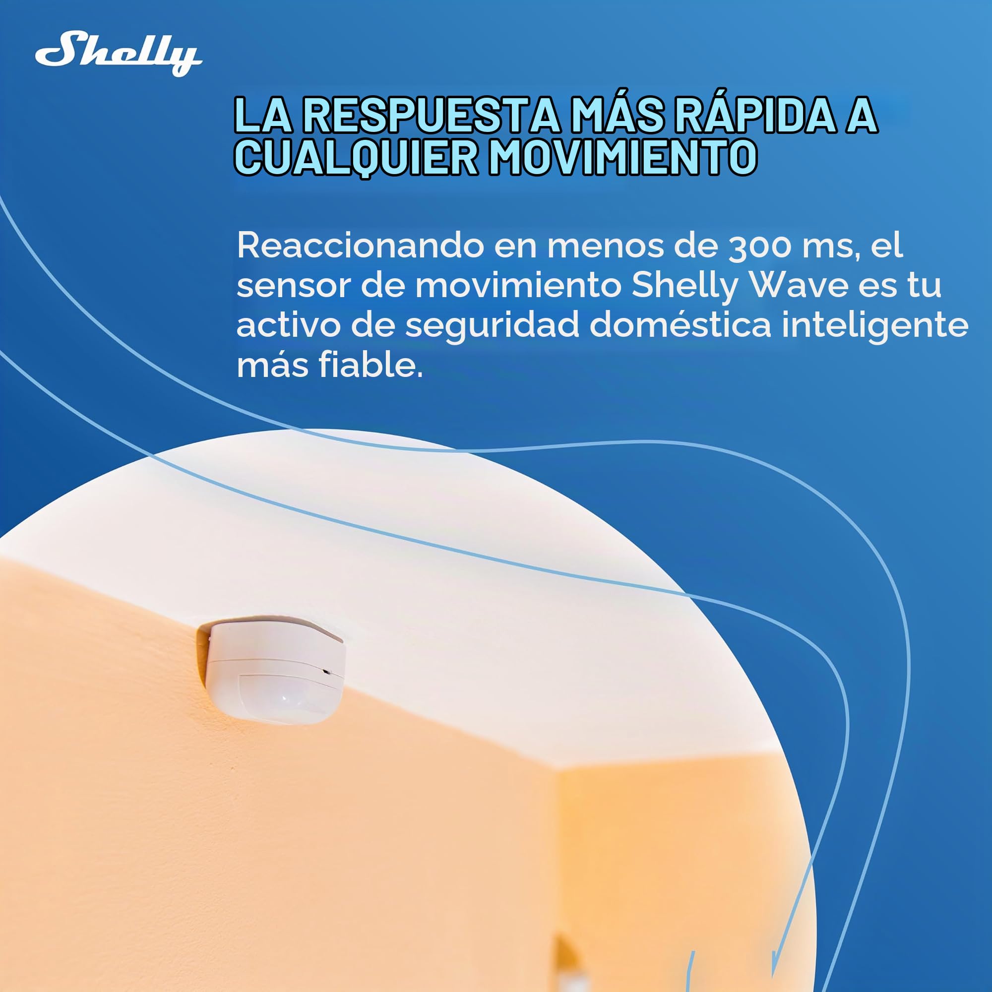 Shelly Wave Motion US LR, Z-Wave Sensor de movimiento y Lux de largo alcance, compatible con Alexa, Google Home, SmartThings, Home Assistant, detección de movimiento, monitoreo remoto