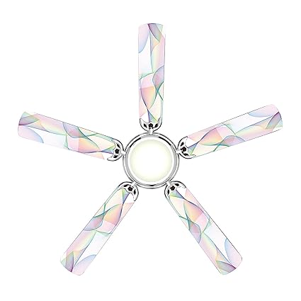 woopme Shining Ceiling Or Roof Fan Blade Stickers for Living Kids Couple Bedroom Home Office Decor Vinyl Printed Fan Leaf Decal L X H 50 X 16 Cms Each (5 pcs)