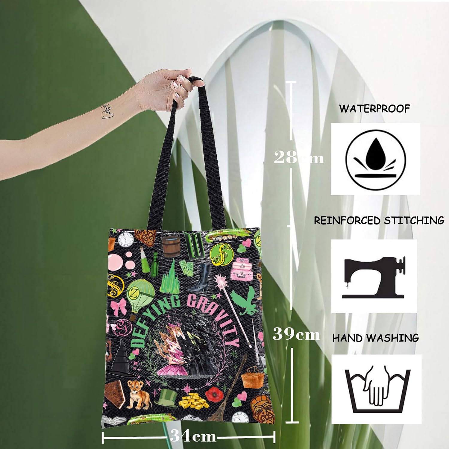 WZMPA Witch Musical Tote Bag Witch Movie Fans Gift Theater Drama Shoulder Bag Witch Merch