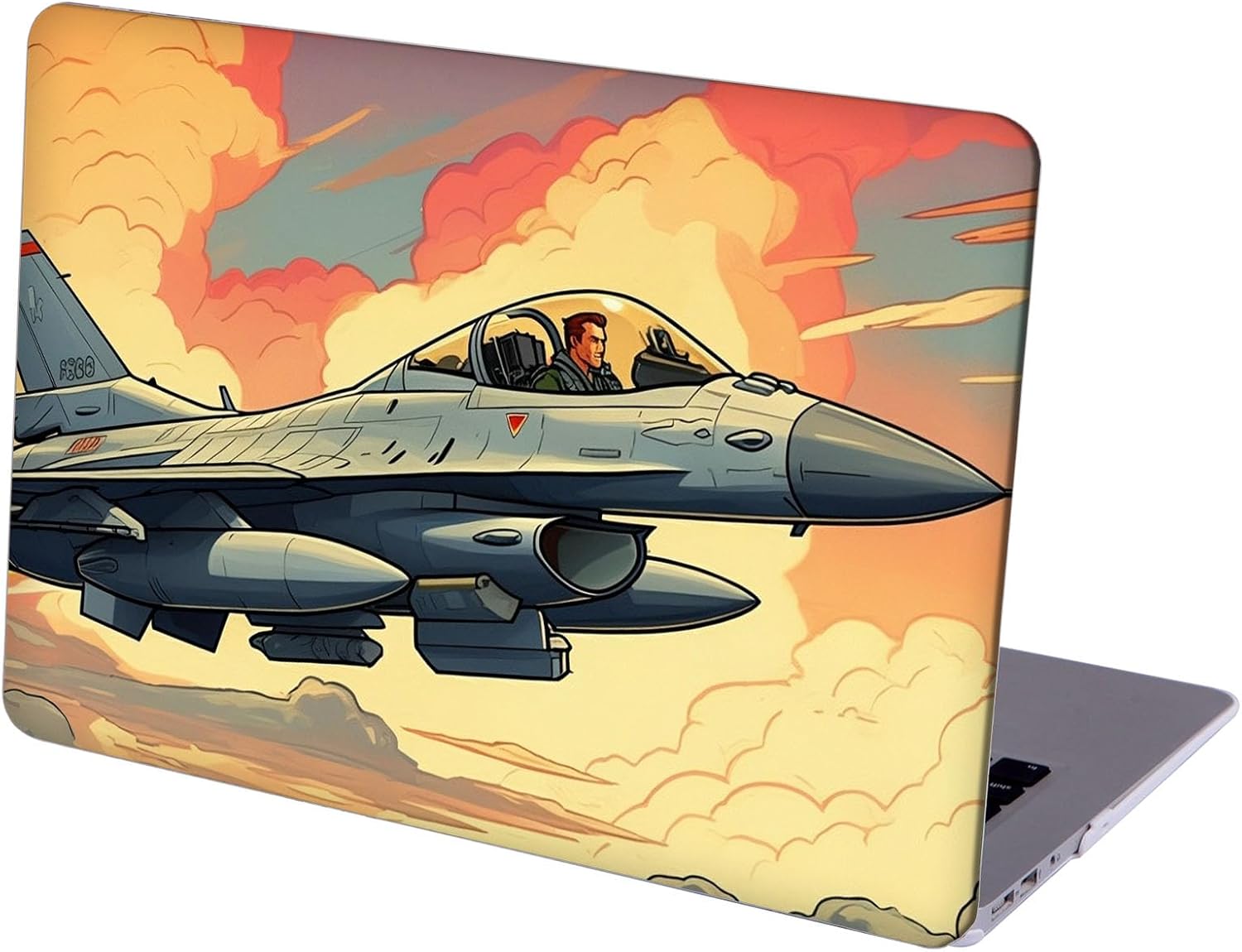 Compatible with MacBook Neo 13-inch, Hard Shell Case with Keyboard Cover and Screen Protector (A3404 A18 Pro chip, 2026 Release) - Fighter Jet MC22139