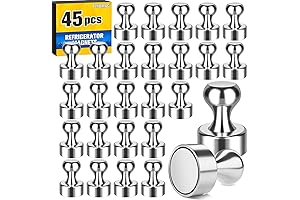 45 Pack Neodymium Fridge Magnets, Tiny Mighty Magnets for Whiteboard, Refrigerator, Hanging, Map