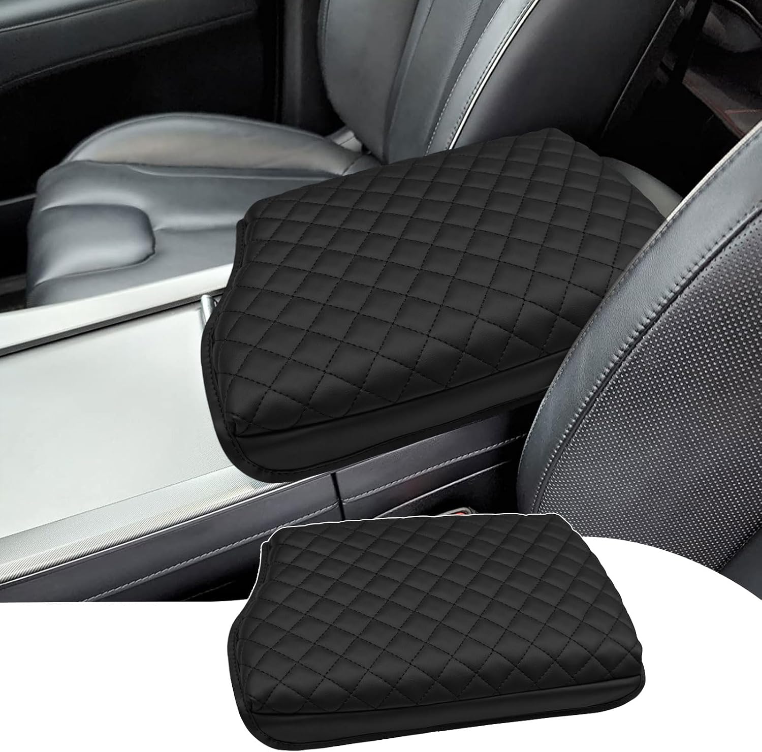 Zxiaochn Console Armrest Cover for Hyundai Palisade 2020 2021 2022 2023 2024 2025 2026, Armrest Lid Leather Protector, Center Console Cushion Interior Accessories