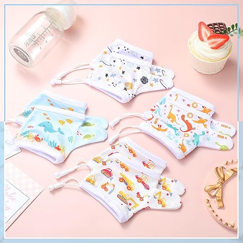 Miniatura 5 de Seematn 4 pares de guantes de succión de pulgar transpirables para niños pequeños que dejan de chupar los dedos de los dedos (3-6 años, dinosaurio)