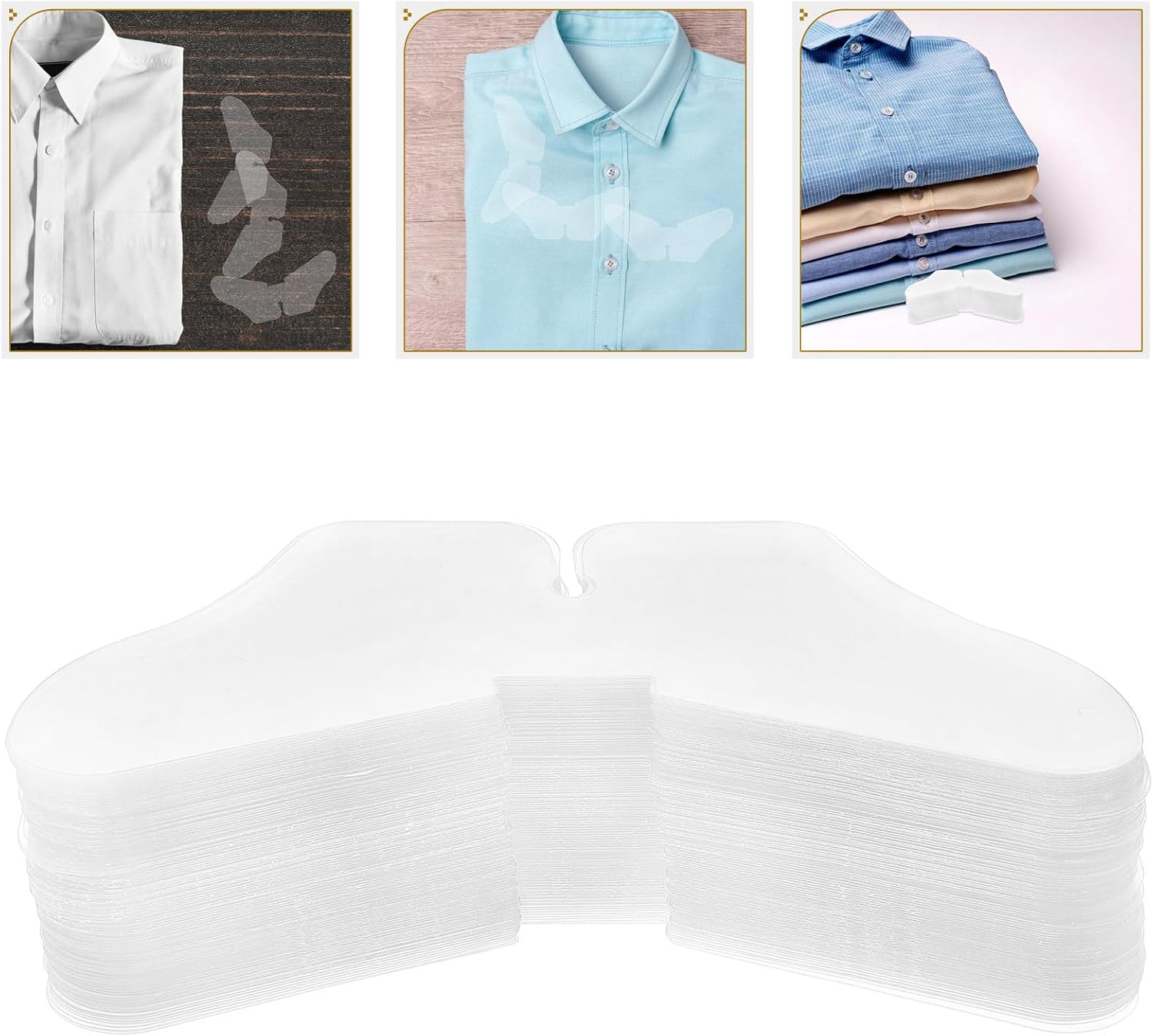 100pcs Butterfly Shape Pvc Collar Stays for Dress Shirts Men Women