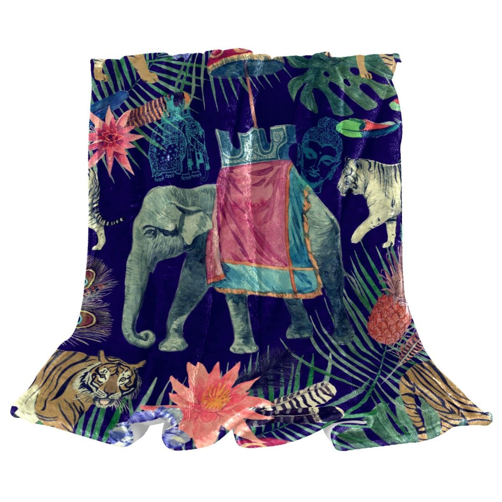 Couverture polaire éléphant contre le froid au bureau et lit