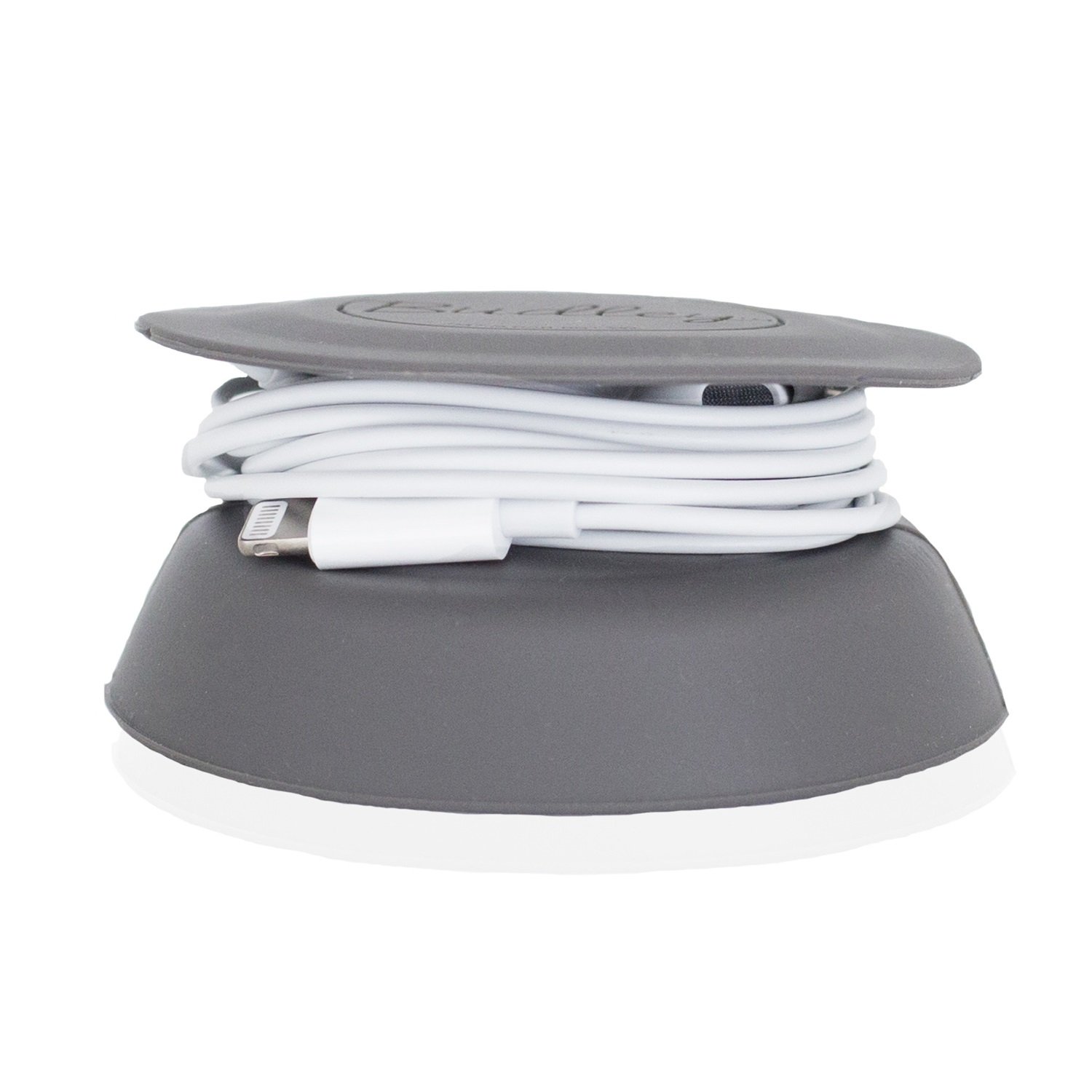 Budley - Tangle-Free Earphone/Earbud Case Compact Storage System, Silicone (Gray, Set of 1)